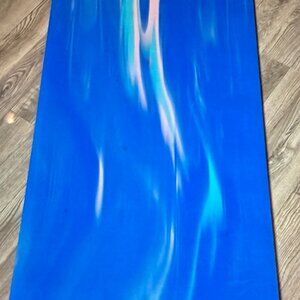 Rare Lululemon Yoga Mat 5mm 71"x26" Blue Aurora Rainbow Logo